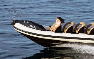 Girl on speedboat